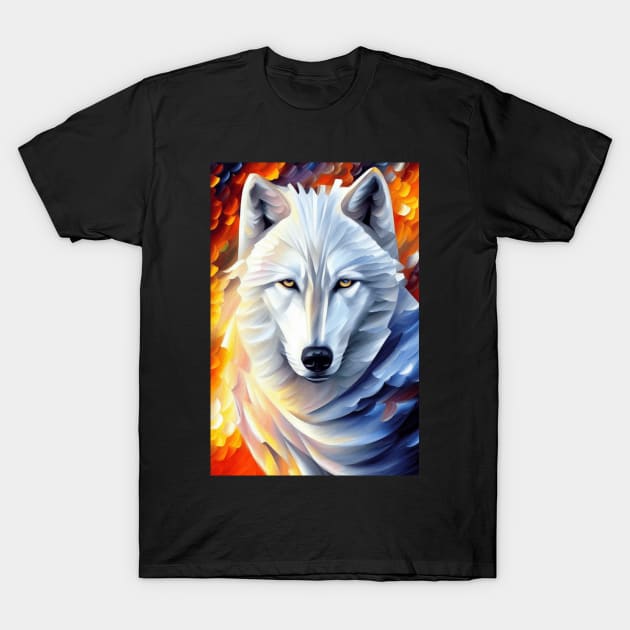 Stunning White Wolf Painting T-Shirt by CBV